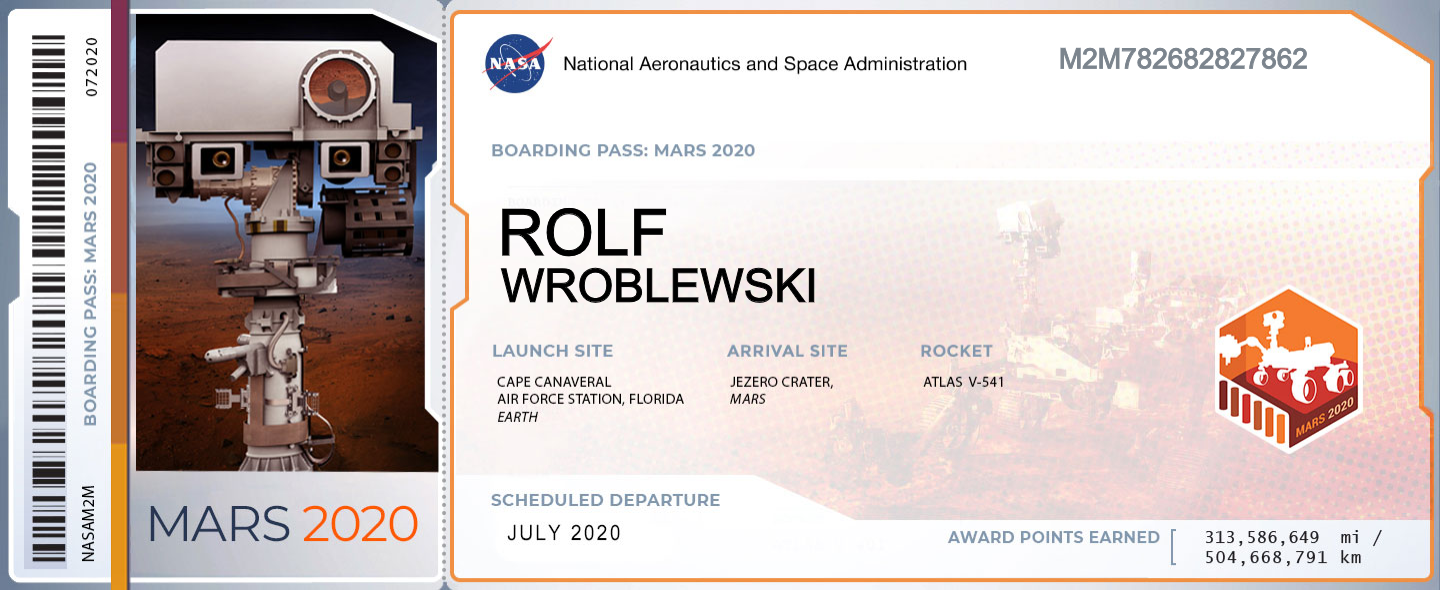 Mein Ticket zum Mars!