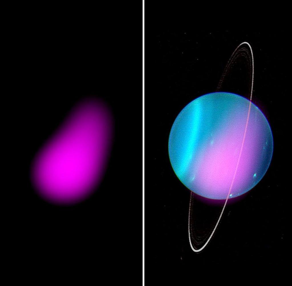 Uranus bei unterschiedlichem Licht